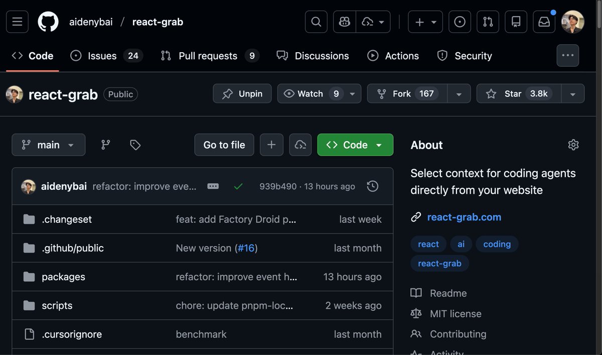 i'm ready. time to test on React Grab's open source repo

- bugbot
- greptile
- coderabbit
- sentry
- vercel agent
- claude code review
- codex code review
- gemini code assist
- tembo
- pullfrog
- cubic
- mesa
- augment code
- copilot review
- detail
- indent