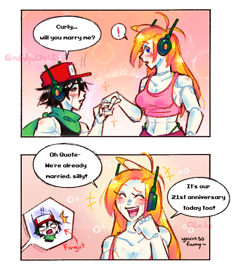 it quote and curly's special day #cavestory 
(late but small thing for the 21st anniversary 🥲)