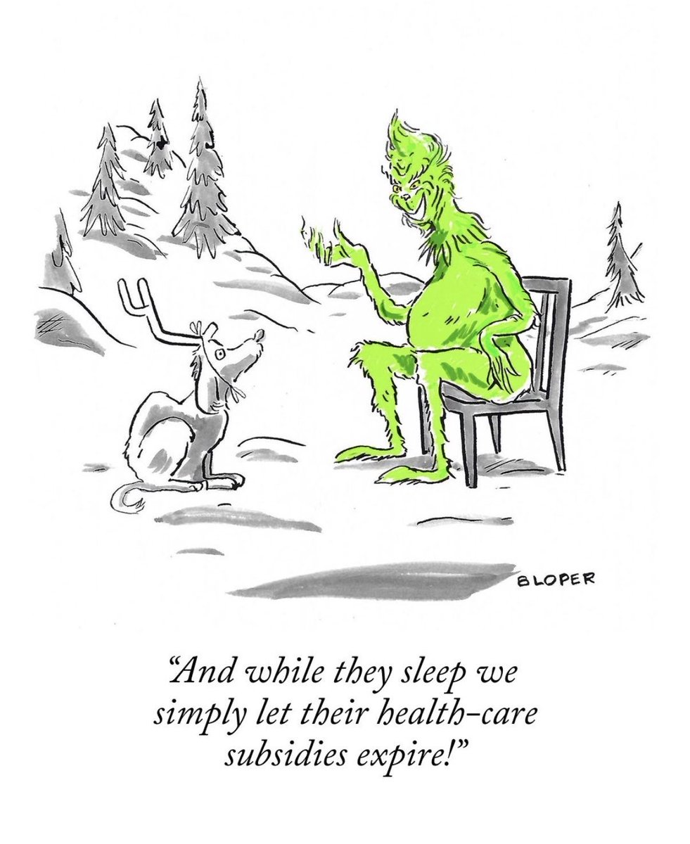 SenAmyKlobuchar's tweet image. What’s worse than stealing presents from under the tree?

Cartoon from the New Yorker.
