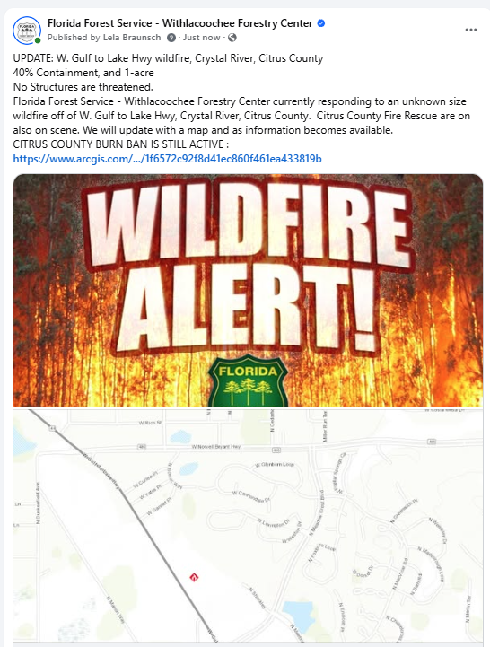 CITRUS COUNTY BURN BAN IS STILL ACTIVE: arcgis.com/.../1f6572c92f…