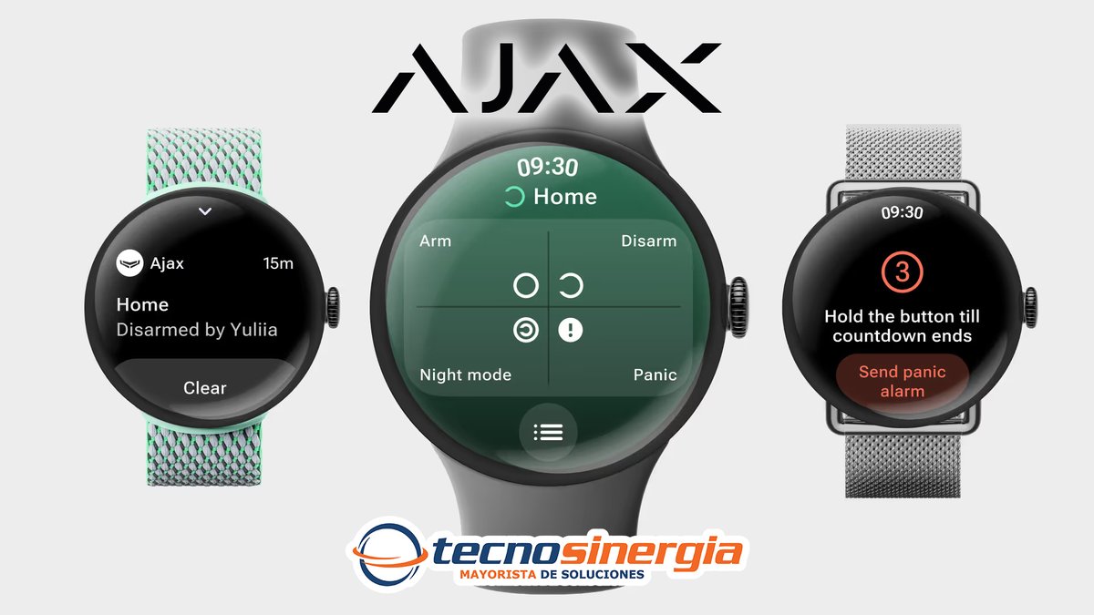 La app Ajax Security System llega a smartwatches Android con Wear OS, para que puedas armar, desarmar, recibir alertas y activar una alarma de pánico sin sacar el celular. 

👀 Descubre cómo funciona y por qué es un plus real de seguridad
👉 ow.ly/p8OO50XLvgc