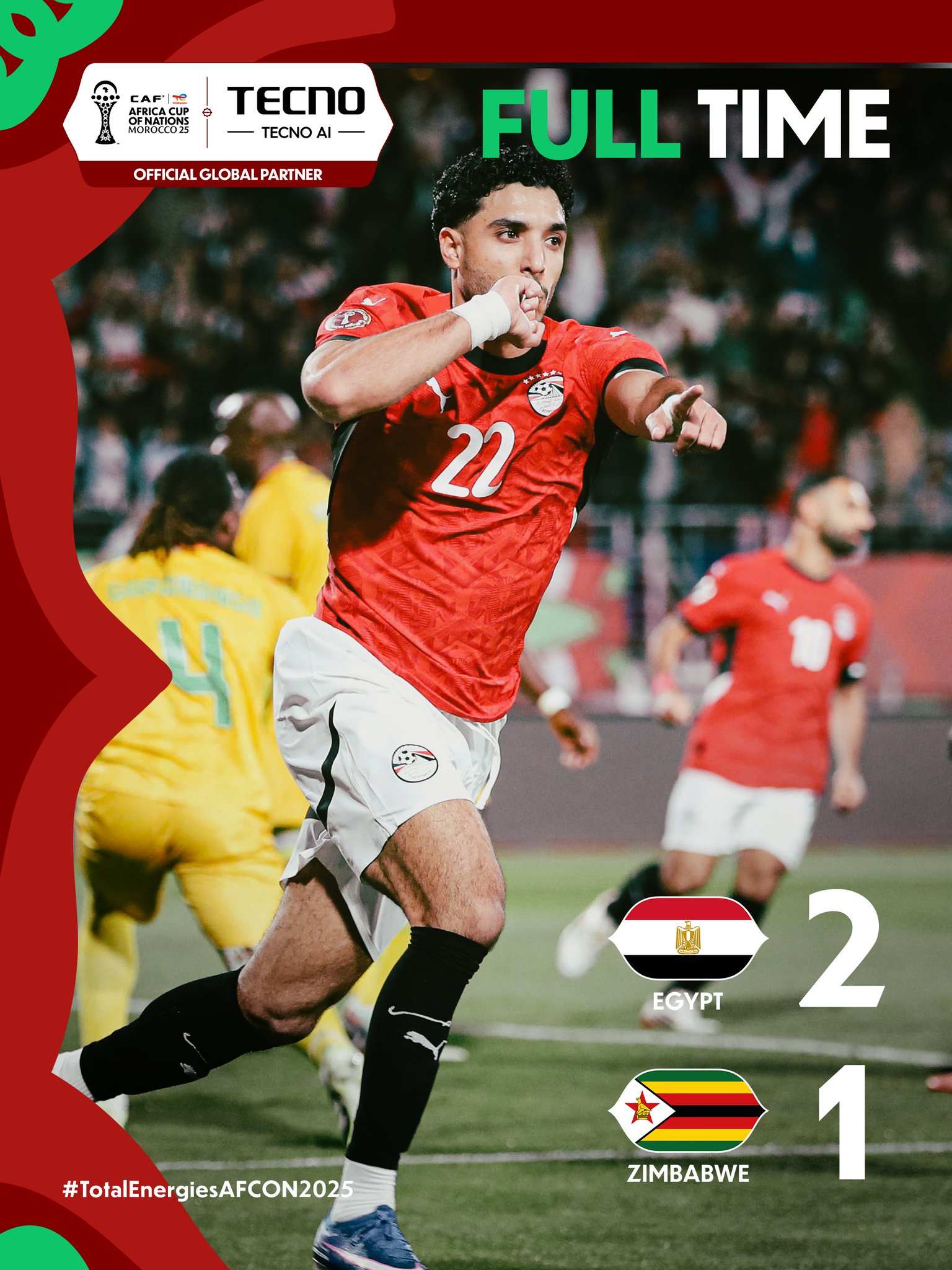 نهاية المباراة! مرموش وصلاح يضمنان ثلاث نقاط ثمينة لمصر بالفوز على جنوب إفريقيا 2-1 #كأس_أمم_أفريقيا 