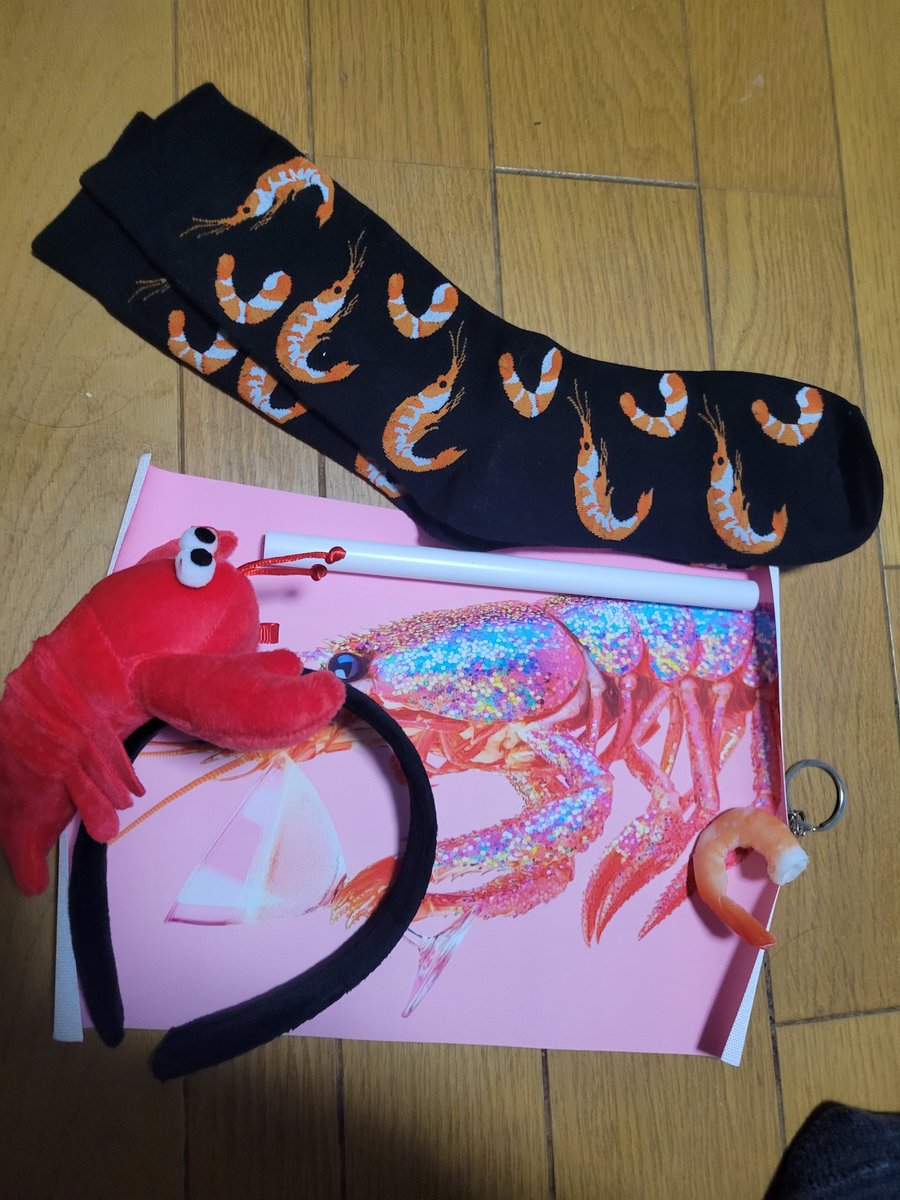 ebisan_ff14's tweet photo. #卍Rサンタ #卍プレゼント交換会2025 今日のプレゼントは海老づくしのグッズセットでした。嬉しい。キーホルダーに関しては早速付けて使わせて頂くことにしたよ！ありがとうありがとう。 https://t.co/znCyNXytCZ