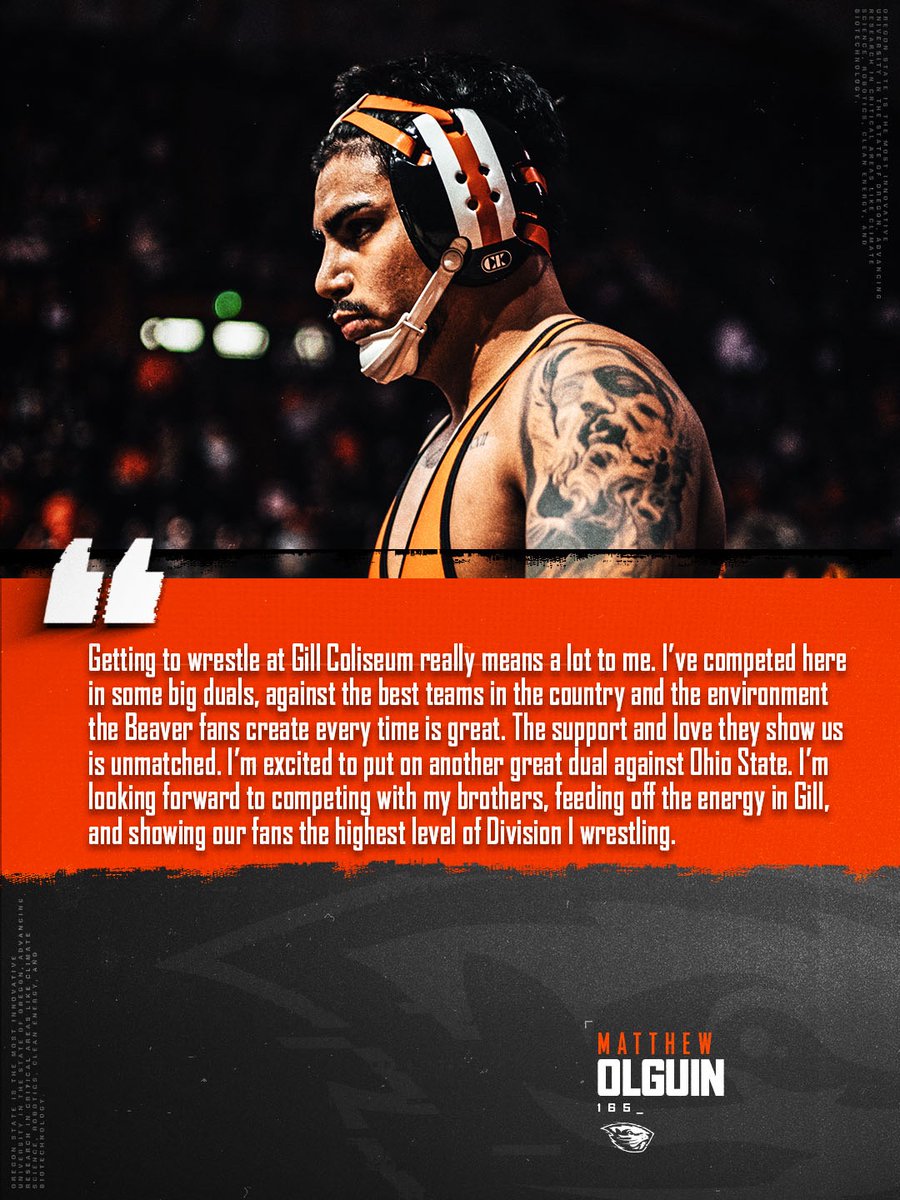 BeaverWrestling's tweet image. Matthew Olguin speaks on what January 4th vs Ohio State means to him…

#GoBeavs