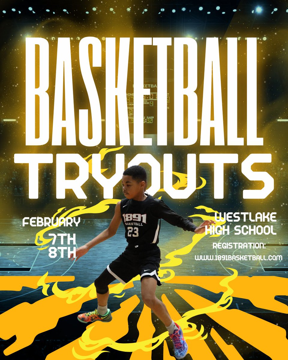 🏀 1891 Spring/Summer Basketball Tryouts 🏀

Ready to compete, develop, and level up your game?
 1891 Basketball Spring/Summer tryouts are coming up!
📅 February 7 &amp; February 8
📍 Westlake High School

🔹 Open to multiple grade levels
🔹 Competitive teams
🔹 Player development
