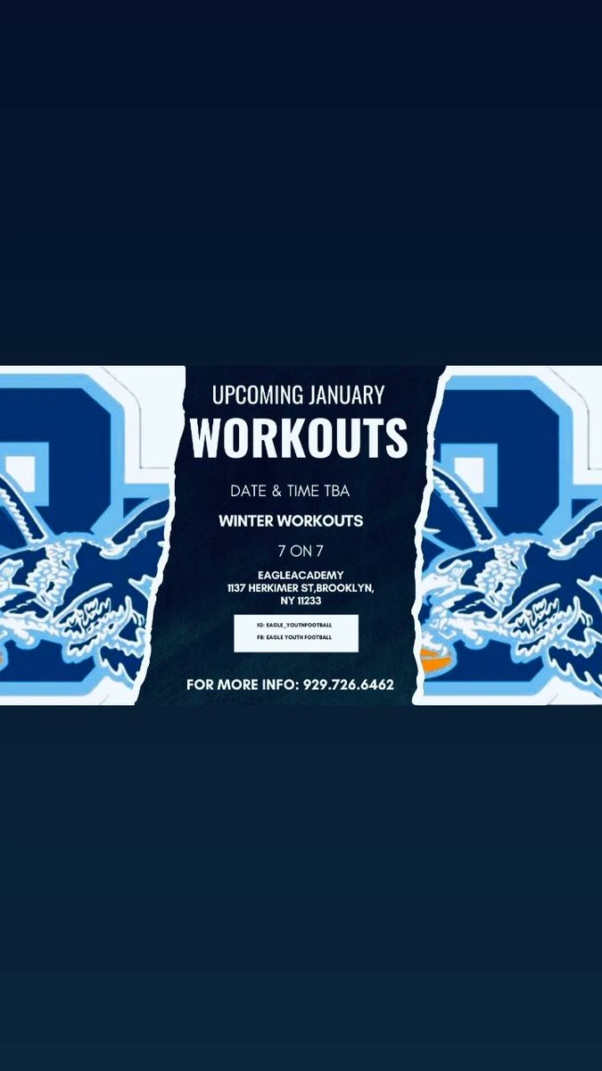 JustisHype's tweet image. Winter workouts begin Jan 17 @EagleYouthFB