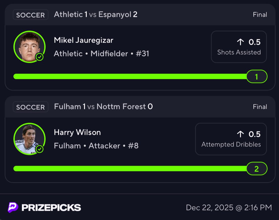 DONZPICKS's tweet image. CASH IT ✅🍀

Afternoon Footy ⚽️🥅

FREE DISCORD 👇🏽

discord.gg/Zsj84YhNM

#Fanatics | #PrizePicks | #DFS | #PlayerProps | #Bet365 | #Gambling𝕏 | #Fanduel| #Footy  | #PickOfTheDay | #ChalkBoard | #ChalkBoardHQ