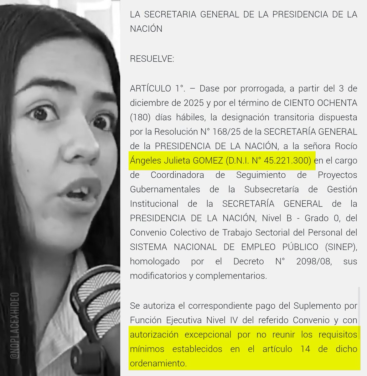 LAS FUERZAS DEL SUELDO: TE ACOMODAMOS IGUAL.

La designación de la militante Rocío Gomez <a href="/rocio_gomezok/">Rocío Gómez</a> fue publicada hoy en el BO
Percibirá un bruto de $2.274.262.

El dato: No cumple con los requisitos mínimos. 
Otro caso de liberales que aman al Estado.

cc: <a href="/criminaalmambo/">Samu.</a>