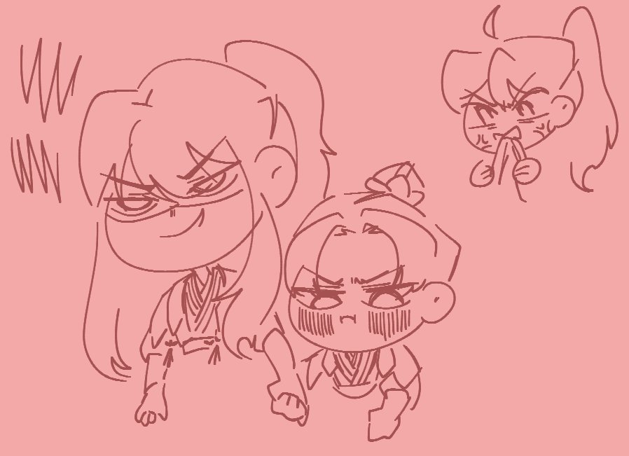 pastelshrooms's tweet image. forgot about these baby xueyang getting found by babycheng and brought to lotus pier doodles HAHSHAHA