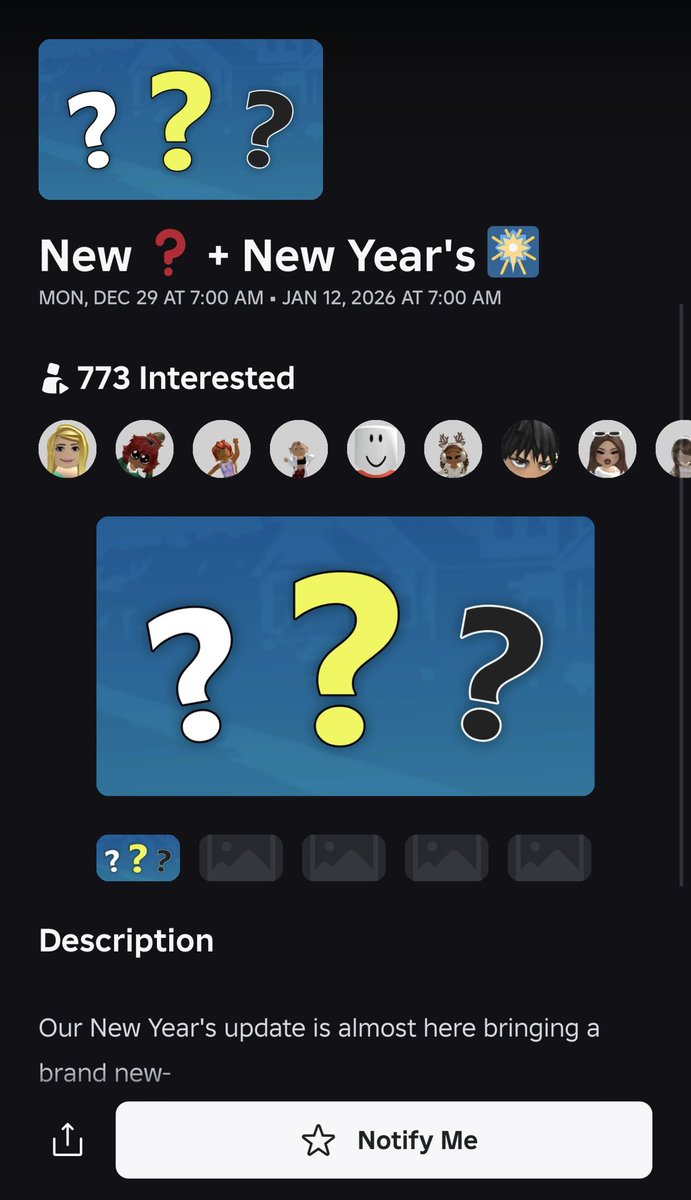 Breaking News🚨🗞️

It has been confirmed that we will be getting a New Years update next Monday in Bloxburg! What are you hoping they will add?