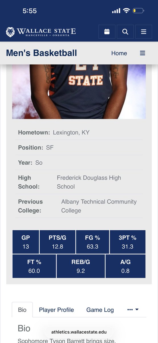 TysonBarrett6's tweet image. Averaging 12.8 ppg (63% FG) and 9.2 rpg (21st in the country) first half of the season and a 3.2 gpa in the first semester! 
@JucoRecruiting @JUCOadvocate @JC4PT @WallaceStHoops