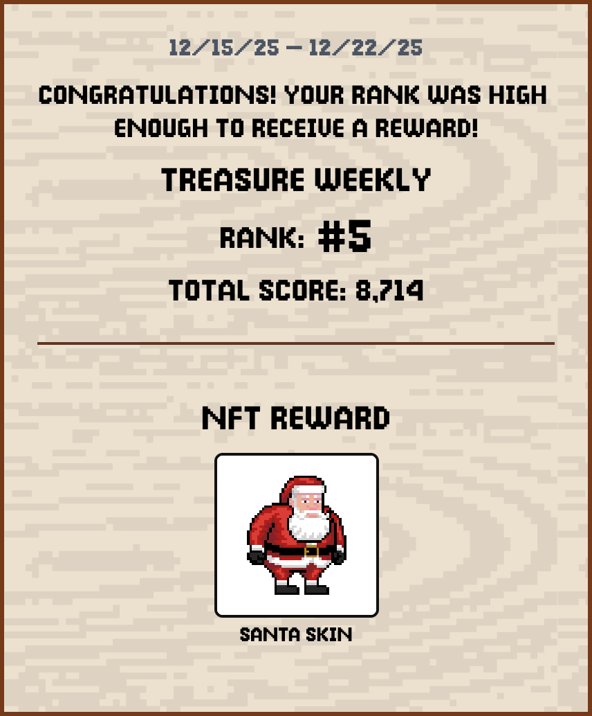 0xYanjing's tweet photo. I placed 5th in the TREASURE WEEKLY leaderboard with 8,714 points and I received an NFT!
@wolfdotgame 
#Cavegame 
 Join me: https://t.co/BVyhFTbCAF https://t.co/D8zMpaTQlm