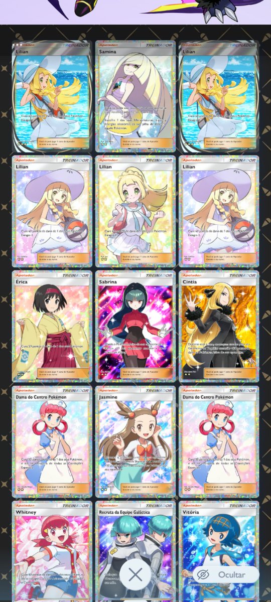Vegetto337's tweet photo. @VidaDeTreinador Não tenho muitas, uma é só das cartas mais raras que eu mais gosto, a outra são as full arts de treinadores(todo mundo que joga faz kkk) https://t.co/WTLNgnqhjS
