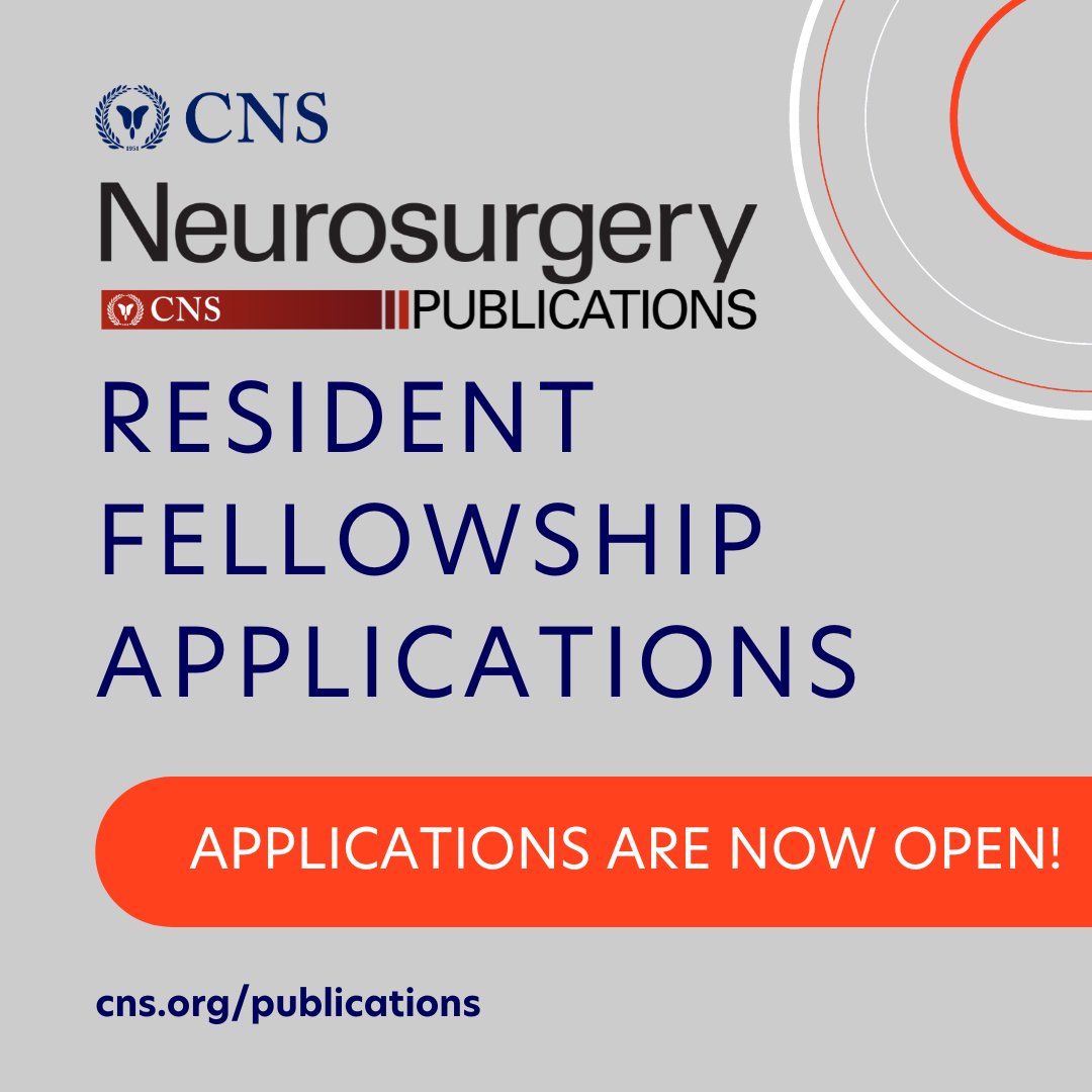CNS_Update's tweet image. Applications for the @NeurosurgeryCNS Resident Fellowship are now open! Learn more and submit your app by February 3: bit.ly/3UJOycv

#CNSJournal #residents #fellowship #neurosurgeons
@CNSResidents