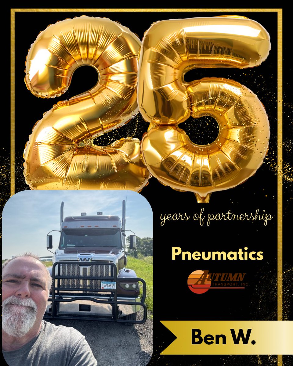 AutumnTransport's tweet image. 25 years with Autumn—legend status.
Congrats, Ben W! Thanks for the miles, the mentorship, and the heart. 🙌
#AutumnTransport #25Years #OwnerOperator