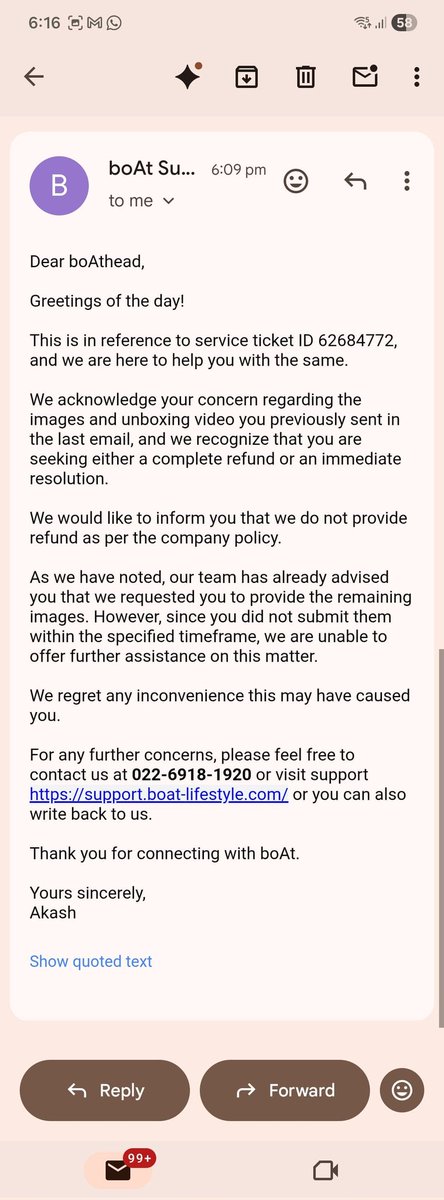 sidkabra's tweet photo. @boAtSupport1 @amangupta0303 @RockWithboAt Returned a smartwatch, received used earphones. Shared all required images within your timeline, yet you still deny it. This reflects sheer negligence and zero accountability. Escalating yet again. @jagograhakjago https://t.co/sNFg75tiMb