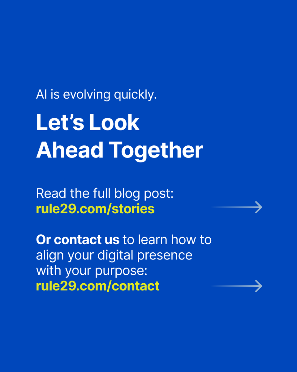 rule29's tweet image. AI can save time.
It also costs energy and resources.
As a former B Corp and now an ON Purpose company, we’re leaning into Brand-Native AI and more responsible ways to use it.

What we’re learning: rule29.com/stories/ai-can…

#BrandNativeAI #ResponsibleAI