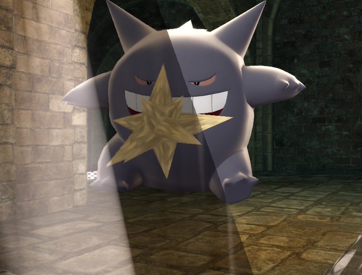 yugen94's tweet image. 何か食べてるゲンガー。
きのこのほうし、タネばくだん辺りでも撮れそう。