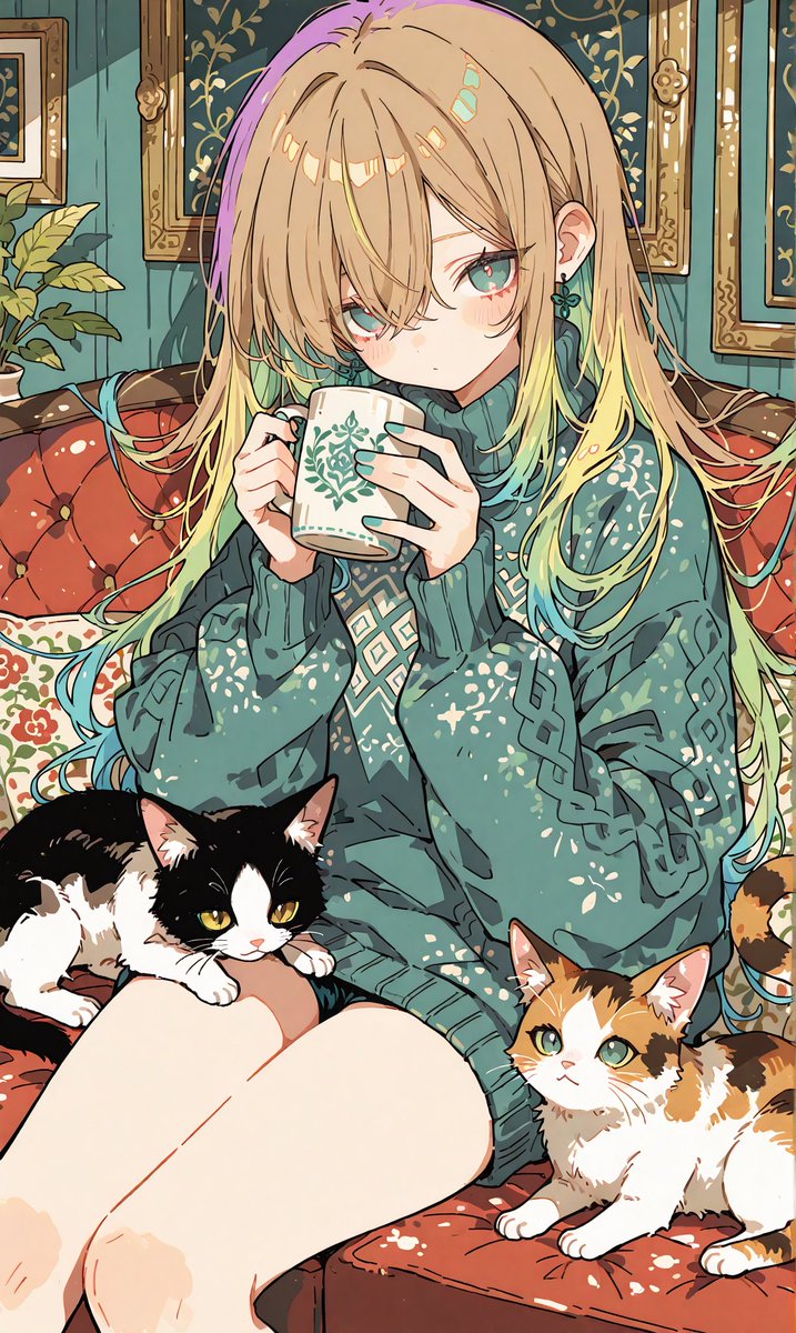 チルタイムだニャンᨐฅ #AIart