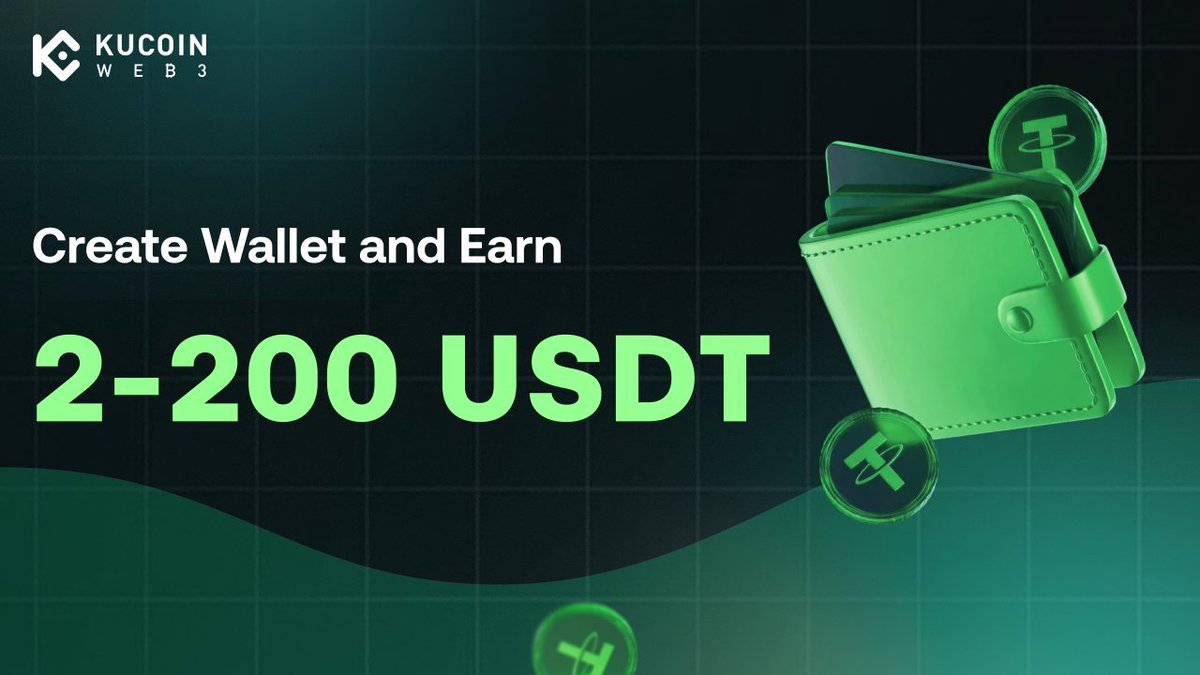 Weekly 🆕 Wallet Drop: Create &amp; Win up to 200 USDT
📅 01/04 16:00 – 01/11 16:00 (UTC)

To Enter
1️⃣ Follow <a href="/KuCoin_Web3/">KuCoin Web3 Wallet</a>
2️⃣ Like + retweet + tag 3 frens
3️⃣ Create a NEW KuCoin Web3 wallet during the event
4️⃣ HOLD ≥ $5 in that wallet on BSC network

Join 👉 kucoin.com/web3/starter-t…