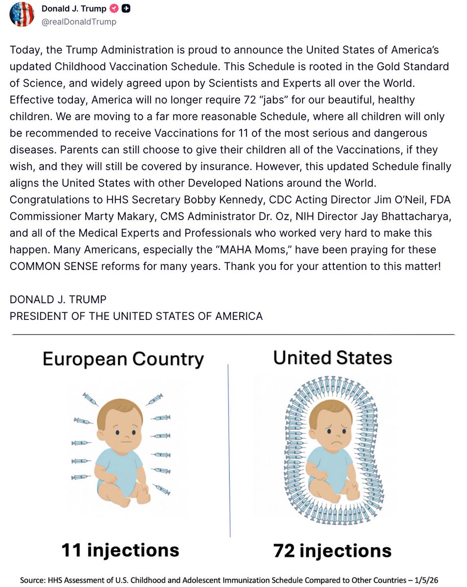 ViroLIEgy's tweet image. There is no “gold standard science” behind the childhood vaccine schedule. No version—past or revised—was ever tested as a whole against an unvaccinated control. Individual product trials do not validate cumulative exposure. That’s policy by assumption, not science.