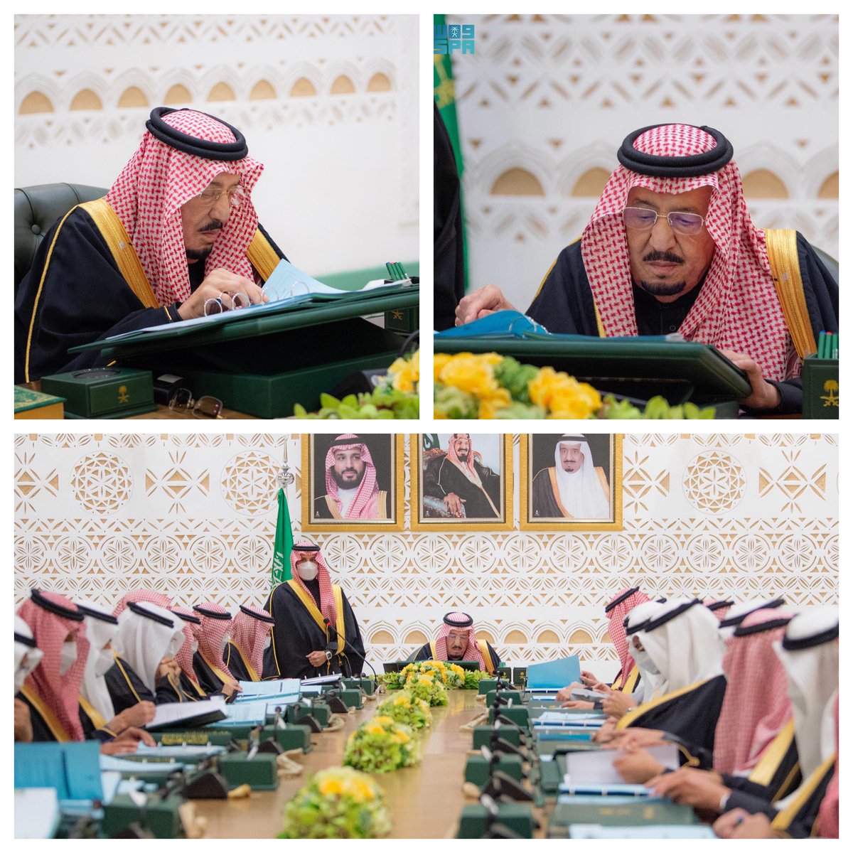 سيدي خادم الحرمين الشريفين الملك سلمان بن عبدالعزيز يترأس جلسة مجلس الوزراء السعودي اليوم الثلاثاء .. الله يمتعك بالصحة والعافيه يا والدنا 🤲💚🇸🇦
