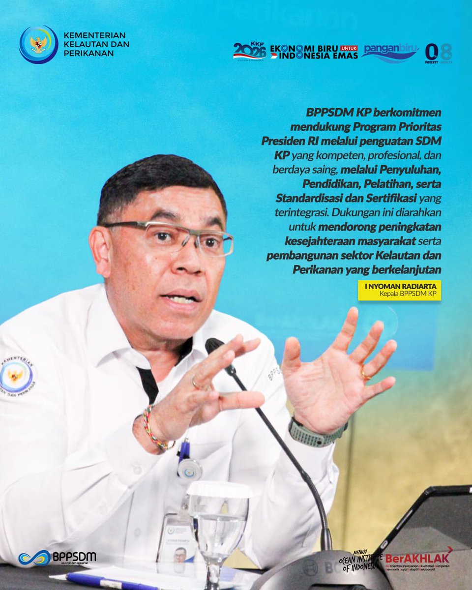Langkah ini menjadi kontribusi nyata #BPPSDMKP dalam mendorong peningkatan kesejahteraan masyarakat serta pembangunan sektor Kelautan dan Perikanan Indonesia yang berkelanjutan

#2026GrowStronger #KKPGOID #SDMKP #SDMUnggul <a href="/kkpgoid/">KKP RI</a> <a href="/saktitrenggono/">Sakti Wahyu Trenggono</a> <a href="/bppsdm_kp/">BPPSDM KKP</a> <a href="/in_radiarta/">INRadiarta</a>