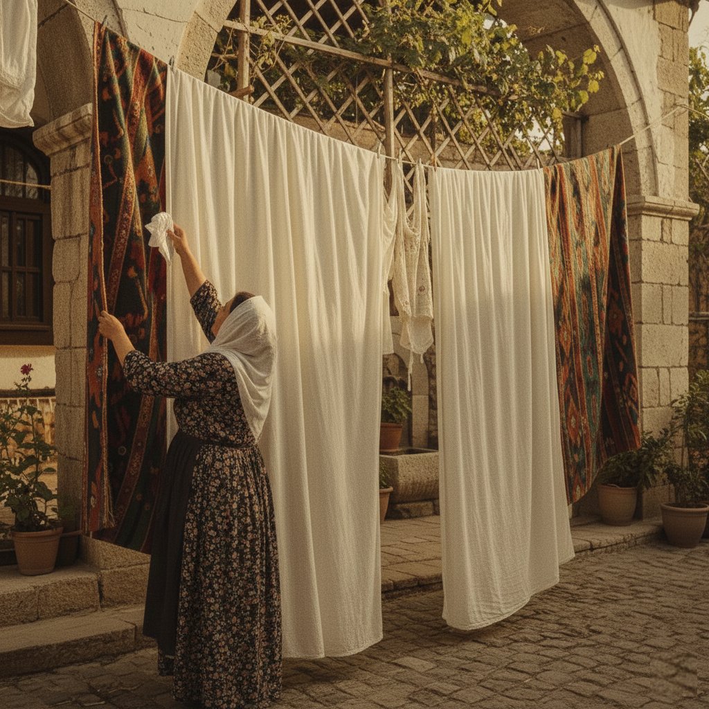 gugukkusu67's tweet image. The art of keeping privacy on a simple laundry line: In traditional Anatolia, women’s private garments were hidden on inner lines behind larger items to maintain privacy, using outer textiles as a functional veil for invisibility.
@HangnDry #TraditionalLaundry #Photography