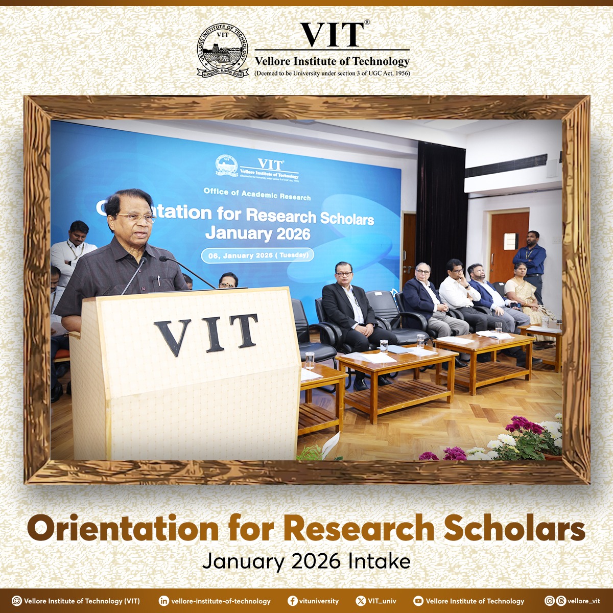 VIT_univ's tweet image. We are proud to announce the inauguration of the Research Programme – January 2026 Batch, welcoming 355 new scholars. We extend our sincerest best wishes to all the scholars embarking on this significant academic chapter.

#AcademicResearch #Innovation #VITVellore