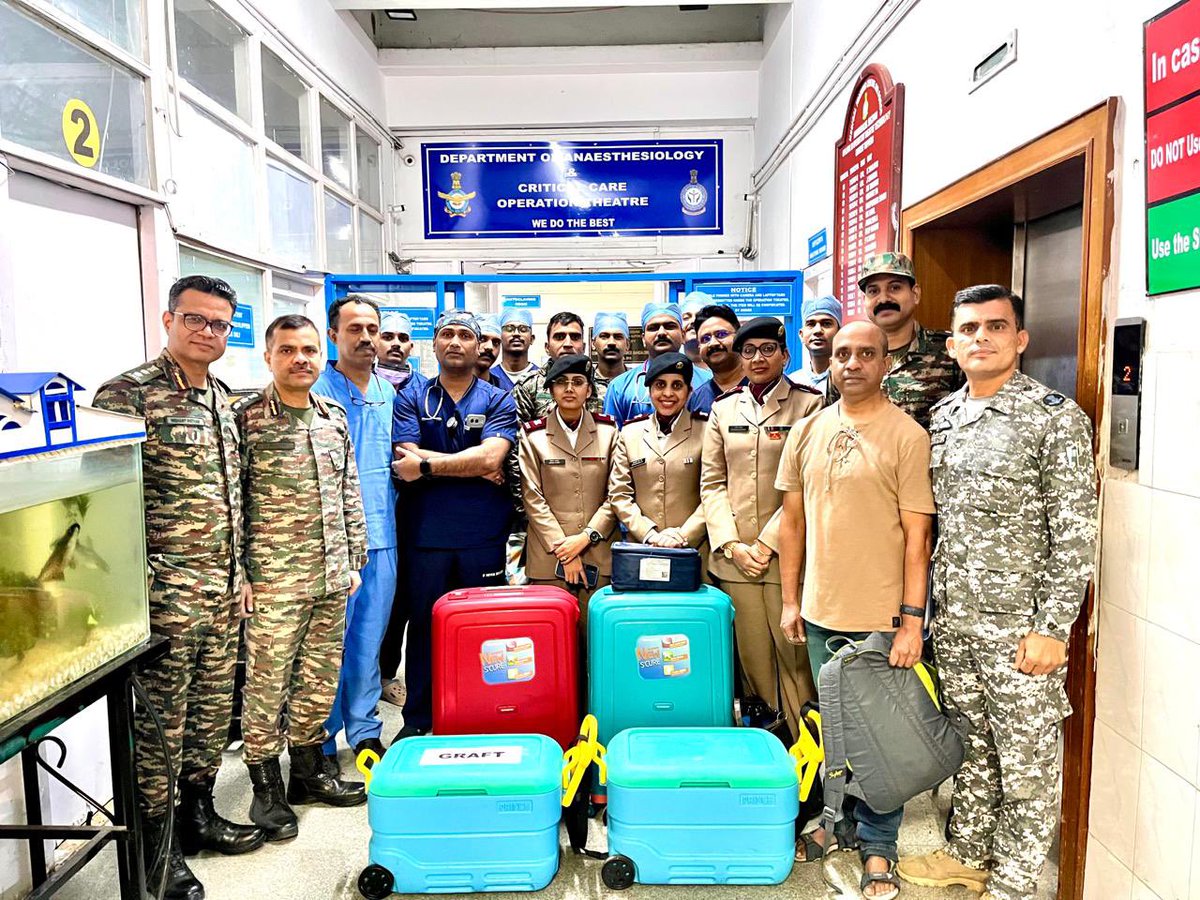 dgafms_mod's tweet image. A multi-organ retrieval was successfully conducted at #CHAF Bengaluru on 04Jan 2026, where the family of a brainstem-dead Naval officer rose above personal grief to gift life to six recipients. The donated heart, liver, kidneys, cornea and skin were transplanted at #ArmyHospital