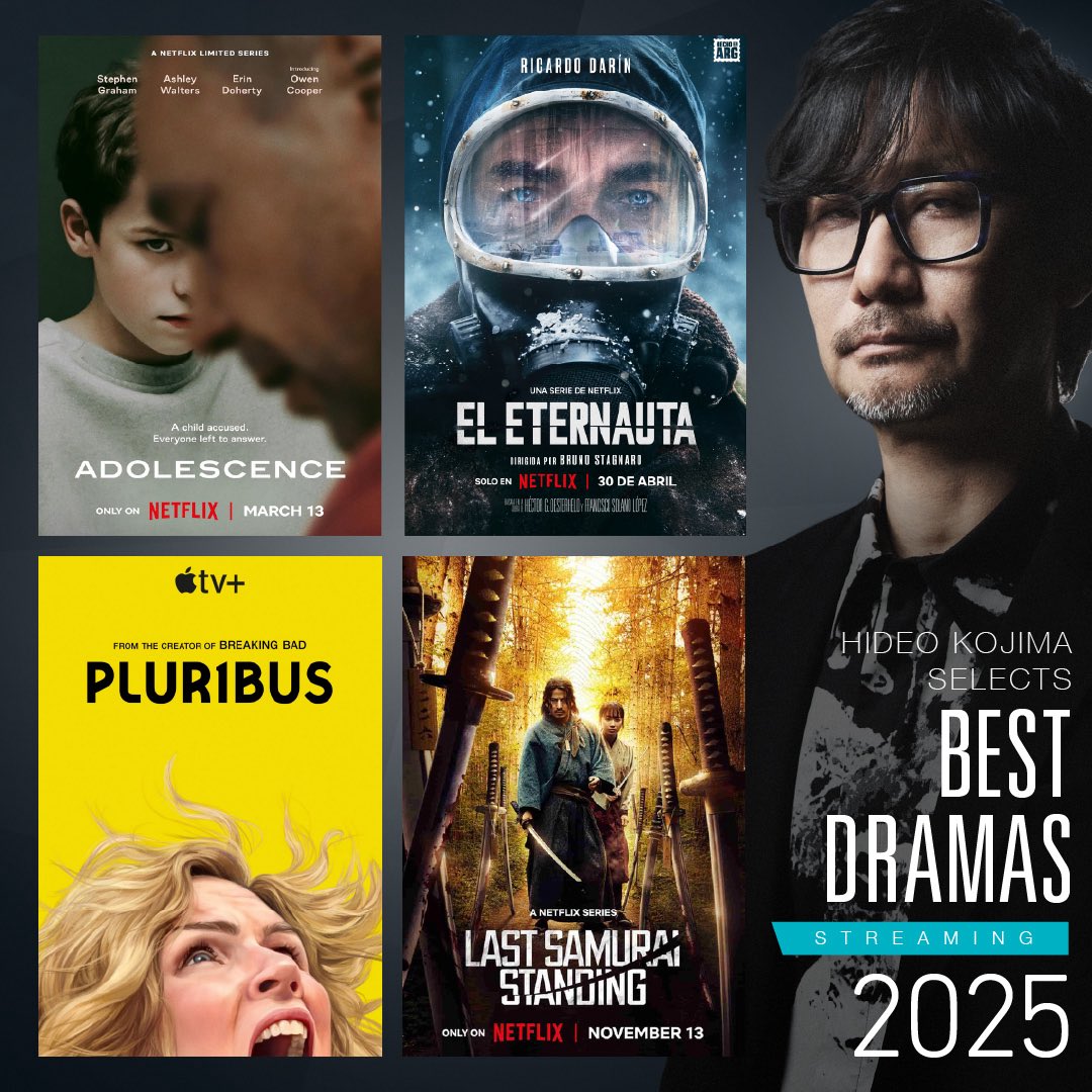 PabloPlanovsky's tweet image. Qué Hideo Kojima haya incluido El Eternauta entre las 4 mejores series de 2025 es un honor mayor que cualquier nominación al Emmy.
