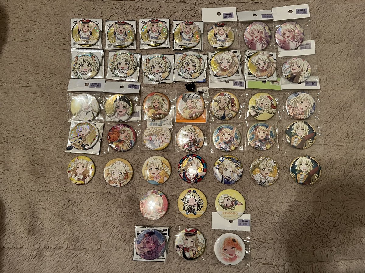 こころんの缶バッジが41個貯まった！🙌 あと1個だ…あと1個で痛バ作る