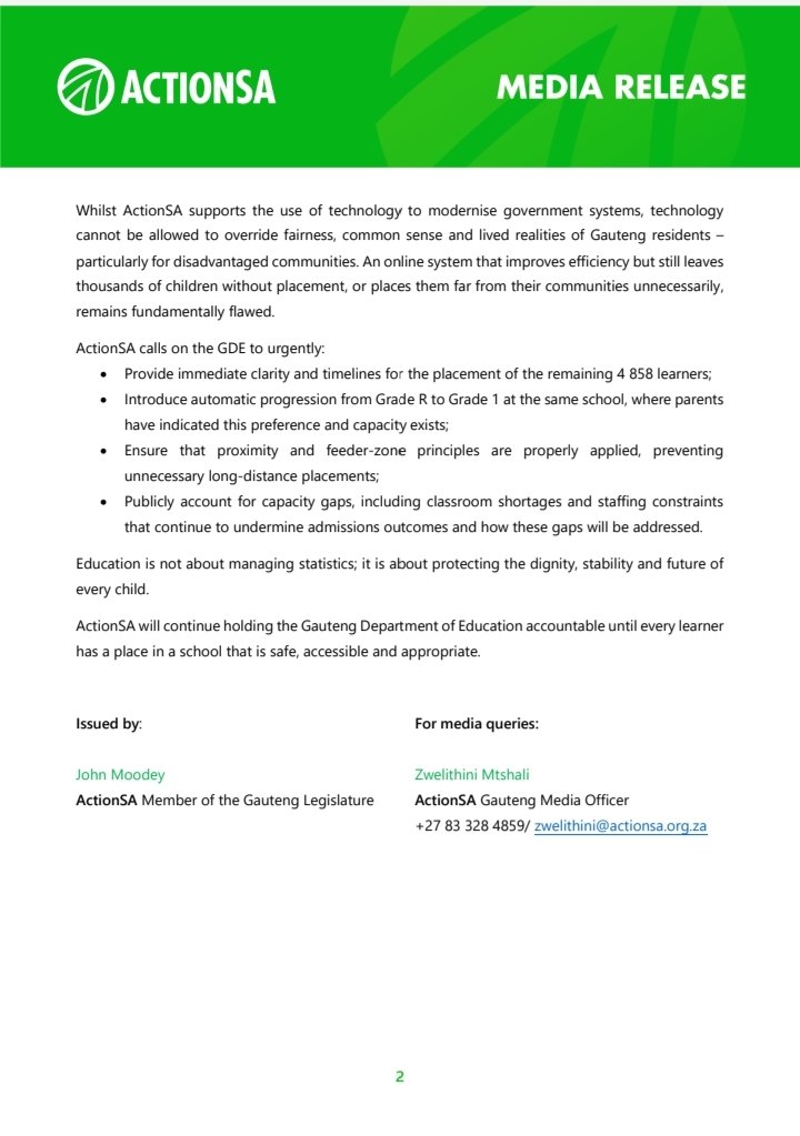 ActionSA Gauteng tweet media