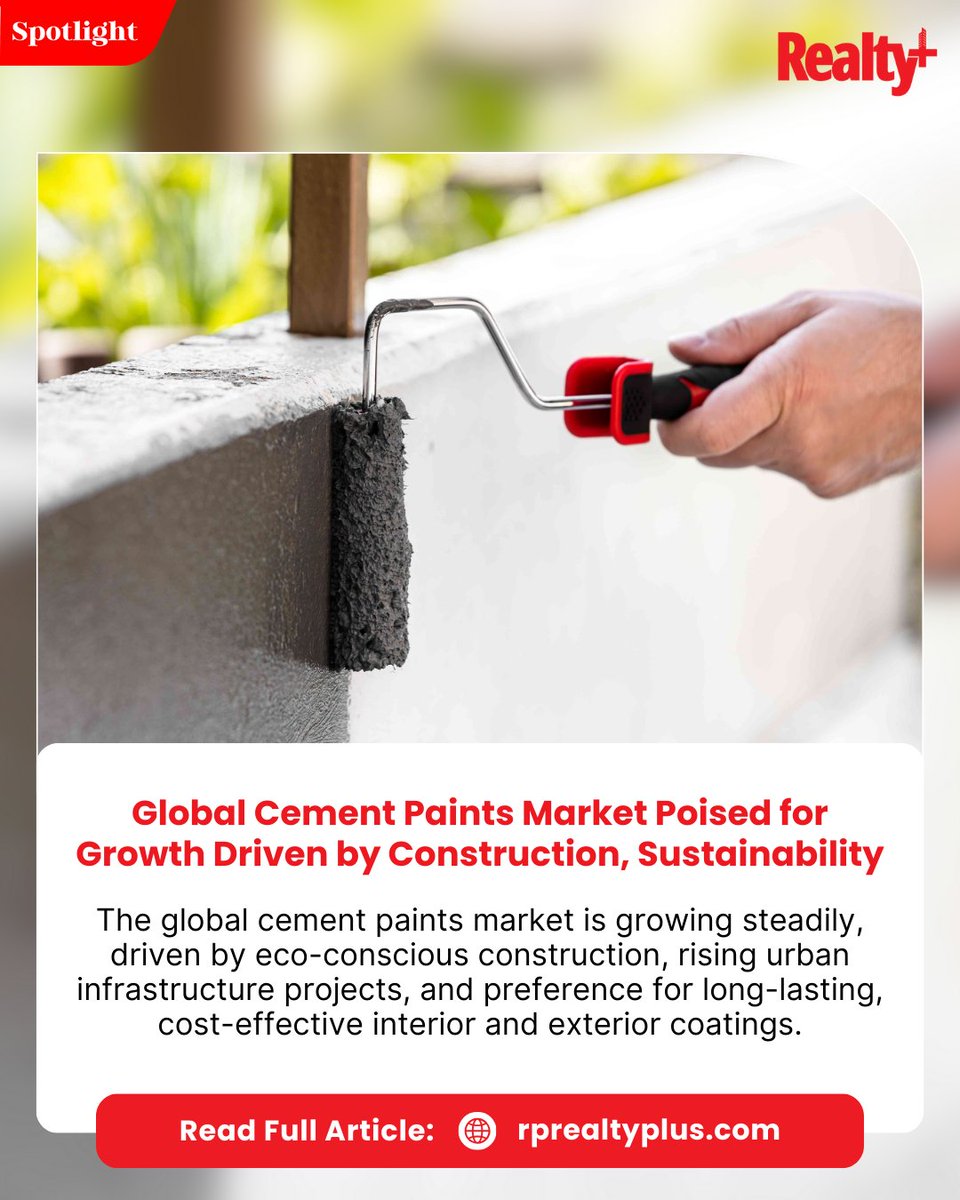 RPRealtyPlus's tweet image. From eco-friendly cement paints to durable, cost-effective coatings, the right choice can protect, enhance, and elevate any space—inside and out.

Read more: rprealtyplus.com/news-views/glo…

#ConstructionTrends #SustainableBuilding #CementPaints #HomeImprovement #InteriorDesign