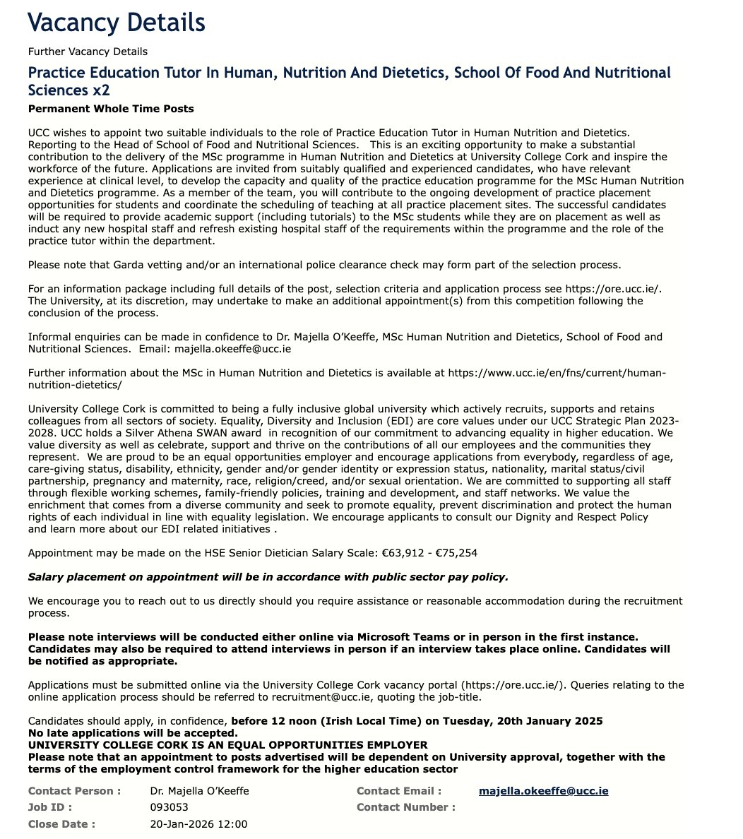 UCC School of Food and Nutritional Sciences tweet media