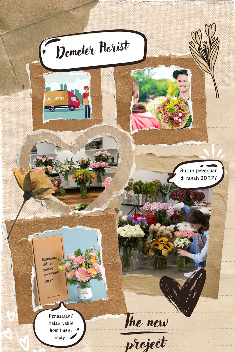 2DAU! Selamat malam, penulis sedang mencari orang-orang yang ingin bergabung dalam proyek jasa pengiriman bunga ini. Bila berkenan dan siap berkomitmen, silakan untuk reply, ya?