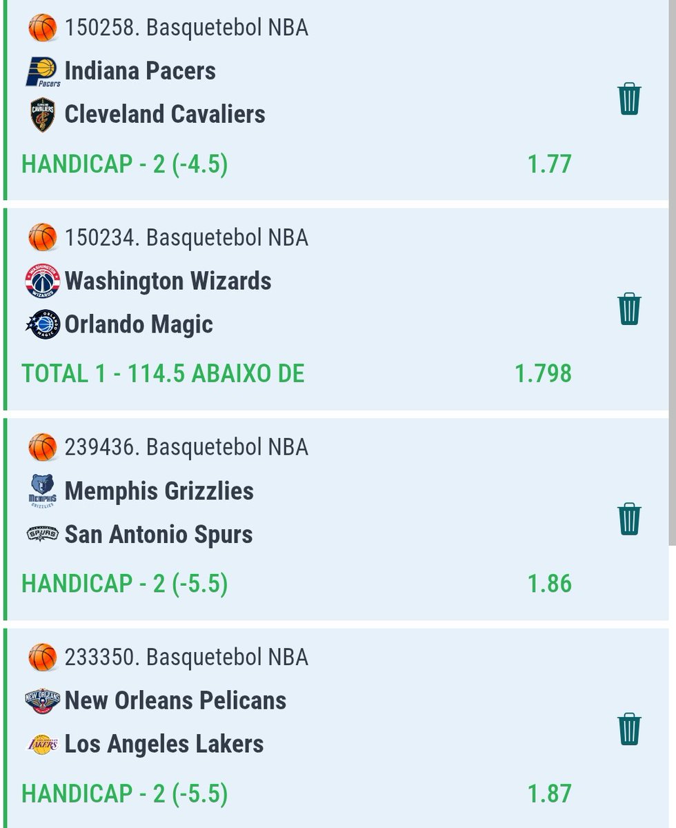 LD77Bets's tweet photo. Full card January 6th

Cavs -4.5 vs Pacers (1.77)
Wizards u114.5 vs Magic (1.798)
Spurs -5.5 vs Grizzlies (1.86)
Lakers -5.5 vs Pelicans (1.87)

HIT ♥️ IF YOU ARE TAILING 

#basketball #BettingX #bettingpicks #SportsCapper #SportsPicks https://t.co/5NNH0PTlwq