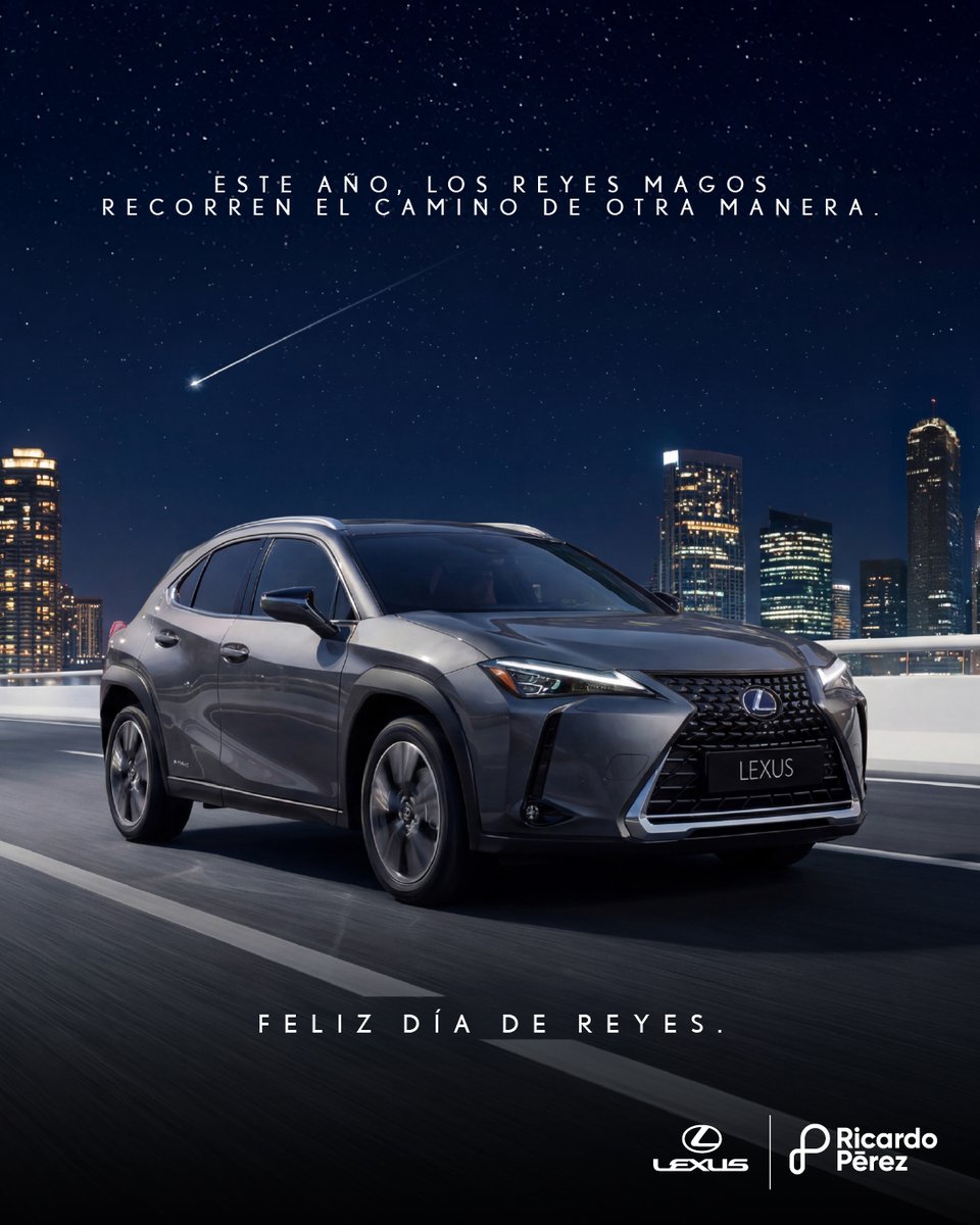 Lexusrp's tweet image. Este año, los Reyes Magos recorren el camino de otra manera.
A bordo de un Lexus, cada trayecto se vive con calma, precisión y una experiencia que ilumina el recorrido.
Feliz Día de Reyes.
#SiénteteLexus