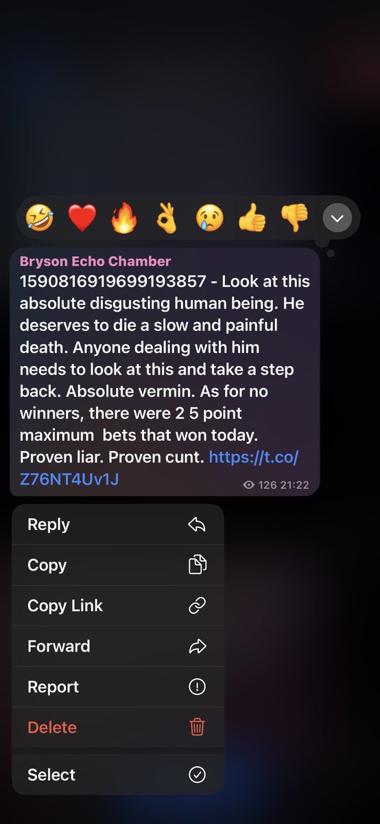 SaintTips_'s tweet image. Yeah he’s horrible mate, sorry to hijack your post but this guy is vile. Found his secret telegram a while ago and he’s just a brief look into what the weirdo is like. For context the person he was referring too was simply calling out his betting shite🤣