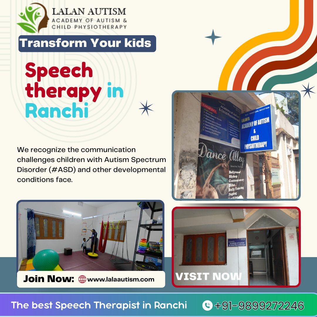 LalanAutism's tweet photo. Lalan's #AcademyofAutism & #Childphysiotherapy on Google: https://t.co/e6bYMW4v7w Looking for the Best Speech Therapist in #Ranchi? 🌟 At #LalanAutismClinic, our #speechtherapy program focuses on addressing the unique communication challenges faced by children with #autism https://t.co/z8et4q0BfT
