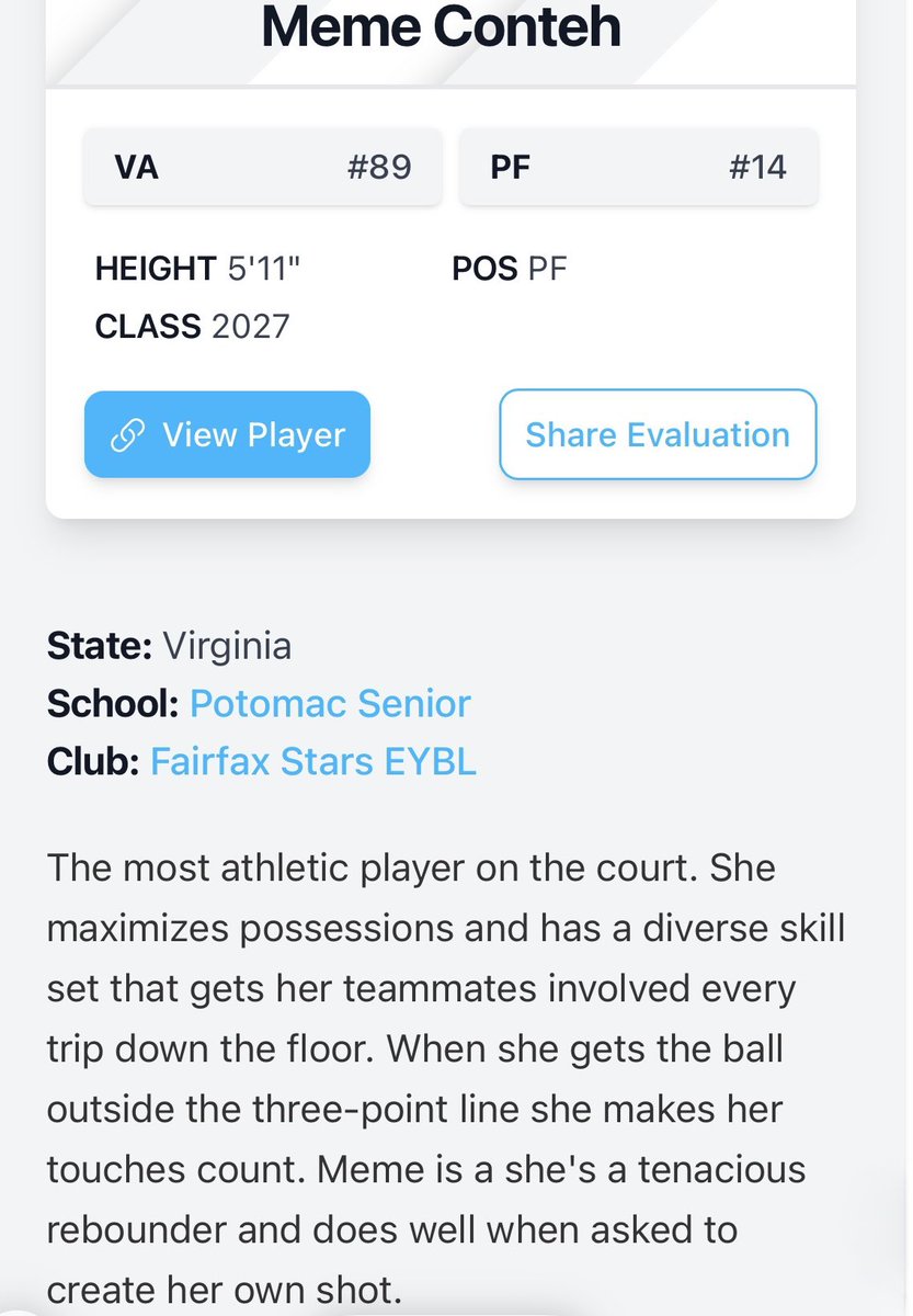 Potomac Panthers WBB tweet media