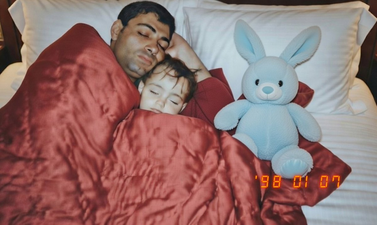 Late-night mission debrief: Father returns from duty to find young Mustafa restless. Maternal support unavailable. Paternal embrace deployed. Target neutralised—peaceful sleep achieved.Coptic Christmas, Egypt. 7 January 1998.
Agent in training: Mustafa Mohamed