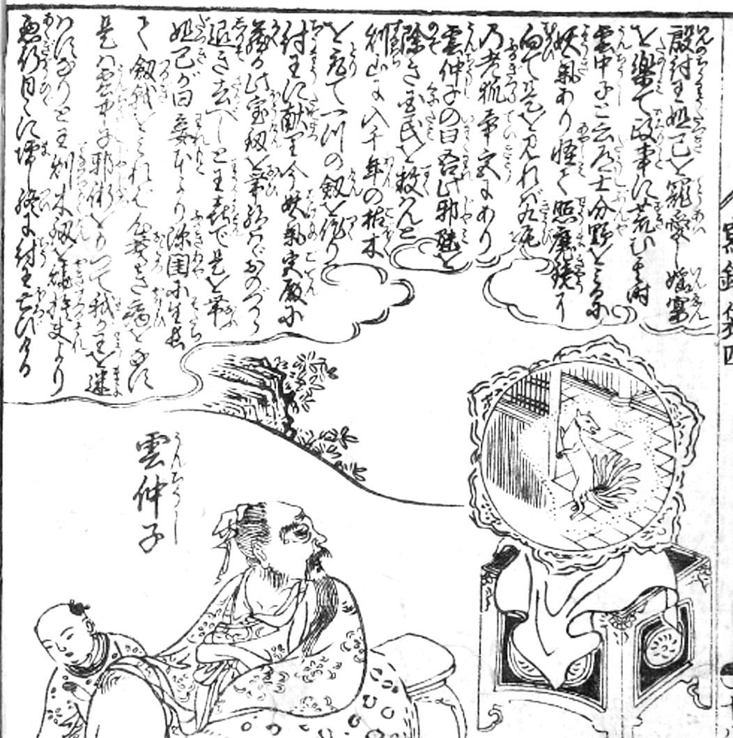 『絵本写宝袋』の雲仲子(雲中子)も、上に書き込まれてる填詞では「中」と「仲」が混在しちょる 