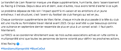 Fédération Supporters RCS tweet media