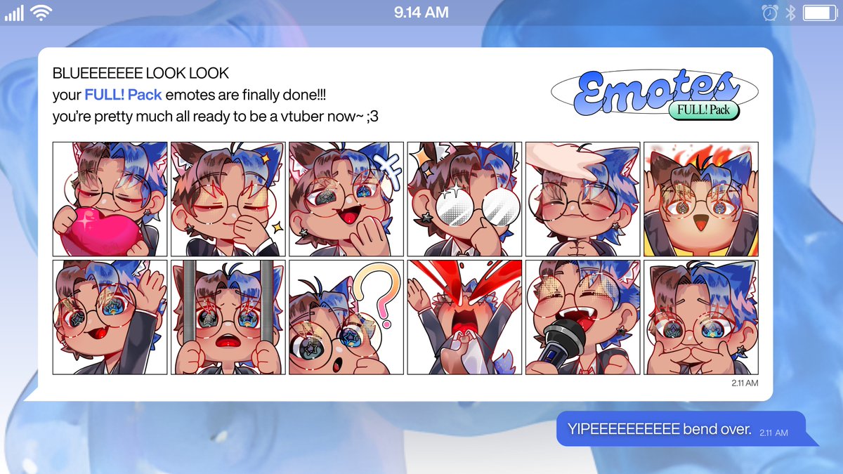 i got a really good reward after finishing @bluedotpngVT's emotes... dang... 😩 #VGenComm #vtuber