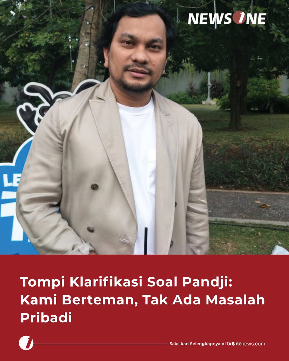 tvOneNews's tweet photo. Musisi sekaligus dokter Tompi tegaskan tidak memiliki urusan pribadi dengan komika Pandji terkait materi stand-up comedynya.
Simak berita selengkapnya di https://t.co/so99rxe528
#HardNews_Viral #NewsOne #CariBeritaditvOne #Tompi #PanjiPragiwaksono #Gibran #NO02 https://t.co/s3Pr4ujWSg