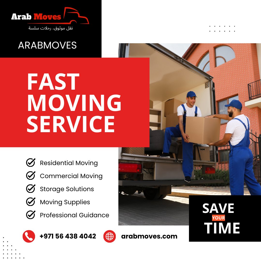 arabmovesuae's tweet image. Stress-Free Shifting, Every Time  "Your belongings deserve care, and Arab Moves delivers it with precision 🚛." 📞 Call/WhatsApp: +971 56 438 4042 📧 Email: contact@arabmoves.com 🌐 Website: arabmoves.com
Hashtags: #ArabMoves #DubaiRelocation #SafeMoves #moving