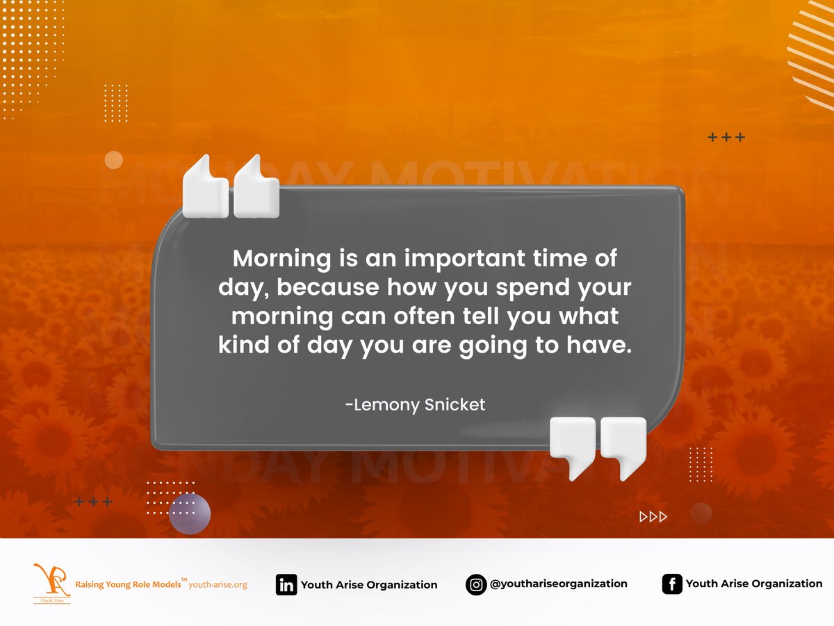 Every morning is a blank page!

The way you start your day decides the kind of day and week you’ll have. Choose focus over distractions, action over excuses. Set your tone with discipline and positive energy, and let the rest of the day follow your lead.