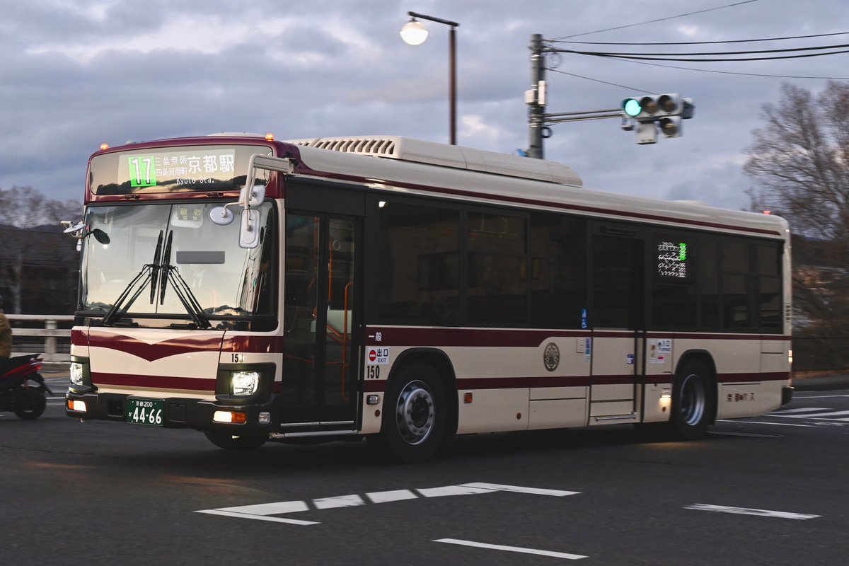 京都バス 150(嵐山) 2*G-LV290N4 京都200か4466 今日運行開始の新車