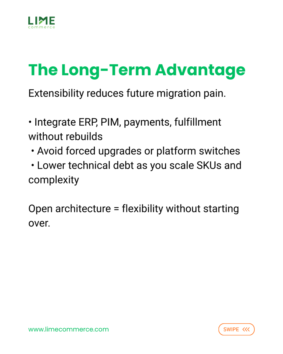 Limecommercecom's tweet photo. • The freedom to extend the platform instead of replacing it

At scale, total cost of ownership matters more than initial setup cost. As infrastructure spending accelerates, SMBs that stay in control of 𝘩𝘰𝘸 they pay will scale more efficiently than those (cont) https://t.co/JGqQfoRUFV